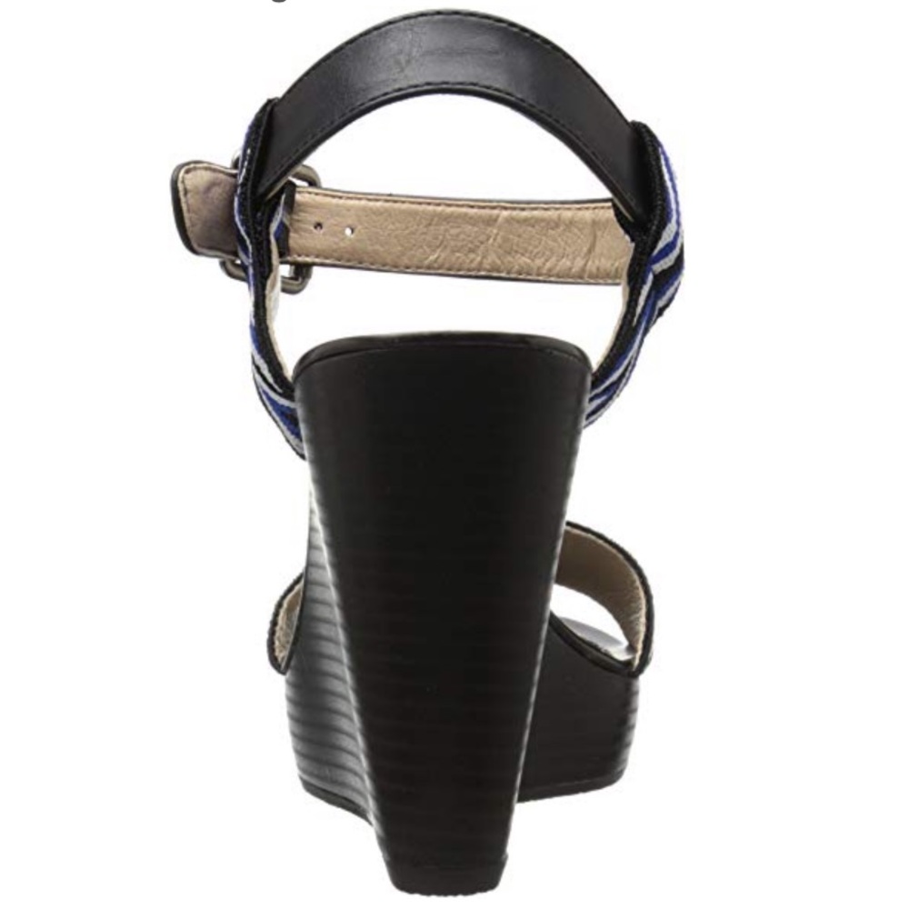 Aztec Pattern Ankle Strap Platform Wedge Sandal - image 7